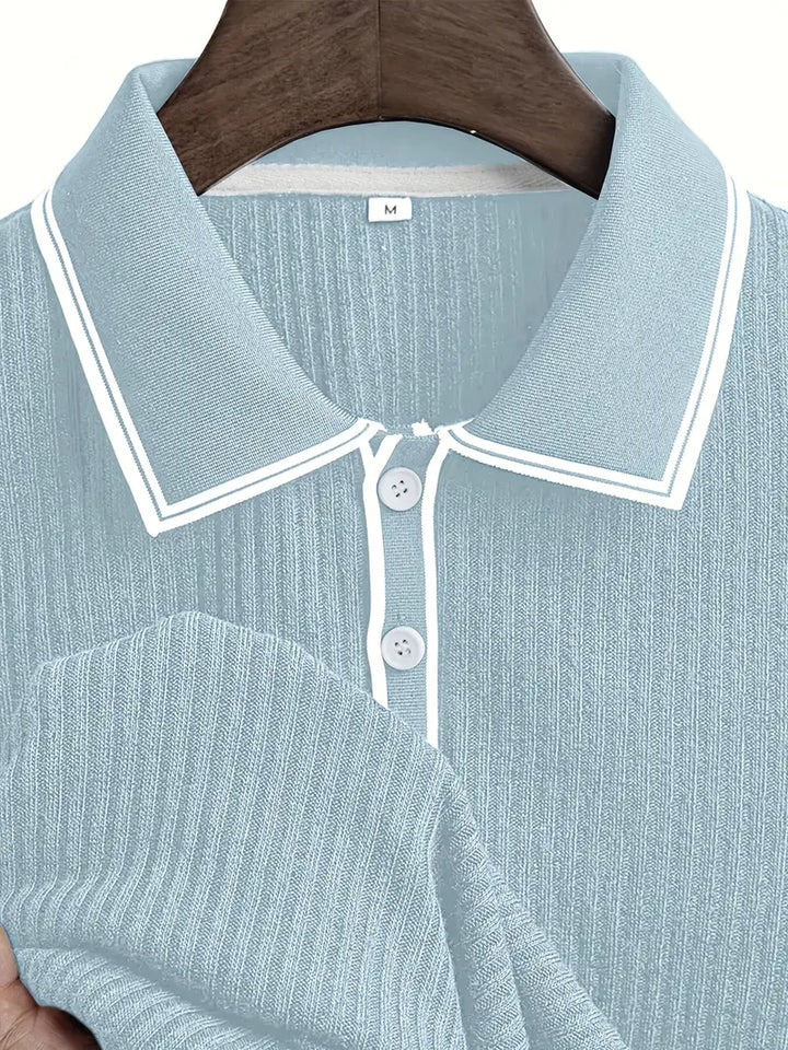 Julien | Polo Homme Manches Courtes Maille Côtelée