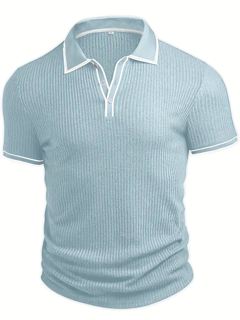 Julien | Polo Homme Manches Courtes Maille Côtelée
