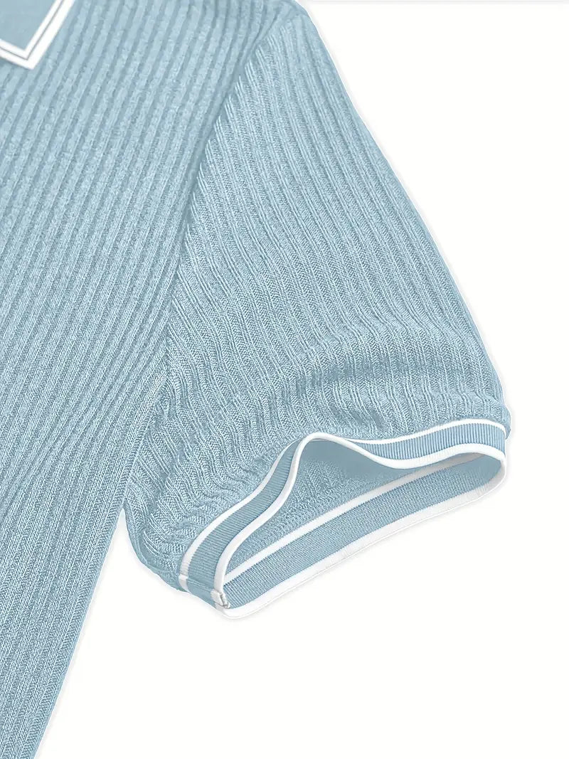 Julien | Polo Homme Manches Courtes Maille Côtelée