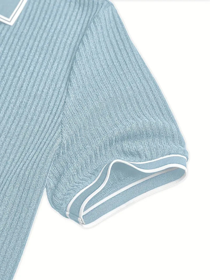 Julien | Polo Homme Manches Courtes Maille Côtelée