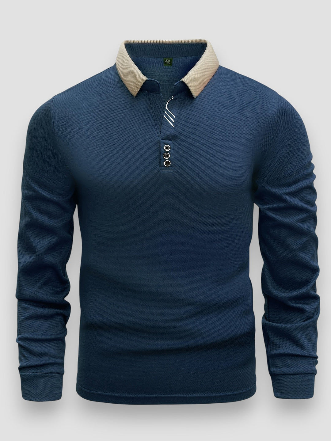Julien | Polo Homme Manches Longues Maille Gris