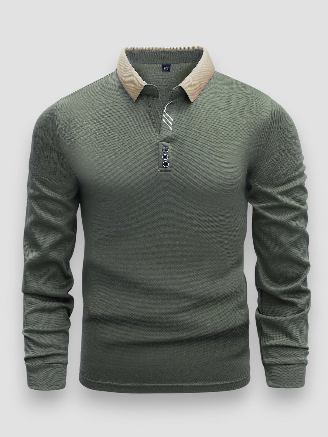 Julien | Polo Homme Manches Longues Maille Gris