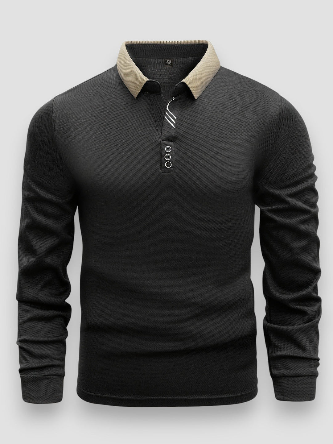 Julien | Polo Homme Manches Longues Maille Gris