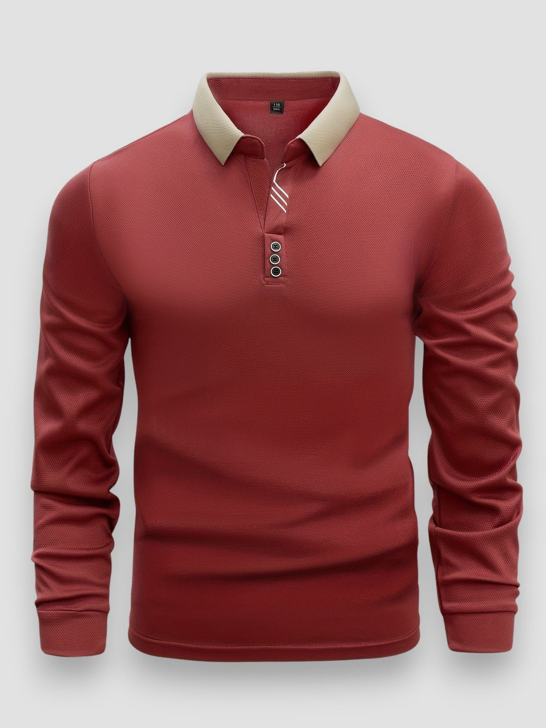 Julien | Polo Homme Manches Longues Maille Gris