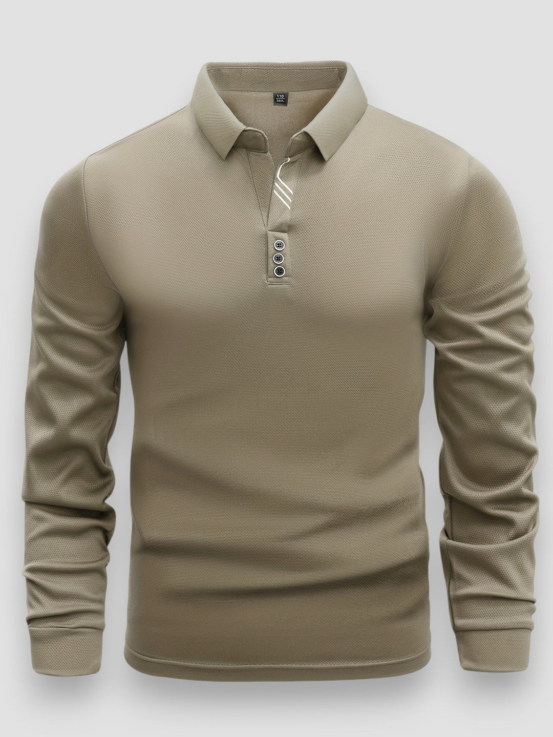Julien | Polo Homme Manches Longues Maille Gris