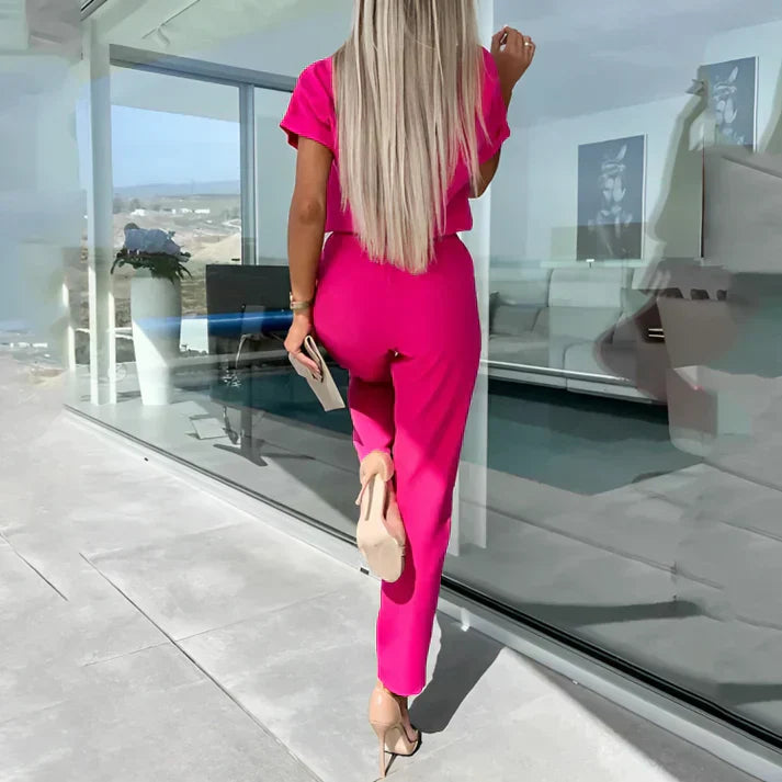 Juliette | Combinaison Pantalon Femme Rose Fuschia