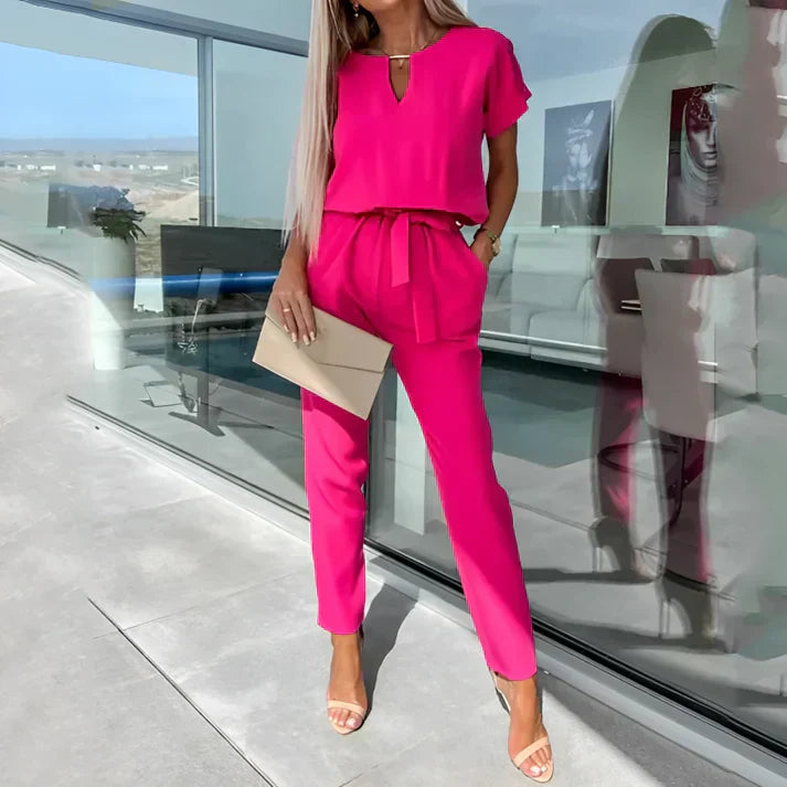 Juliette | Combinaison Pantalon Femme Rose Fuschia