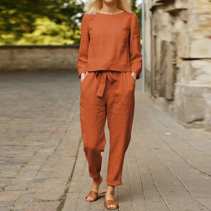 Juliette | Ensemble Deux-Pièces Lin Femme Beige