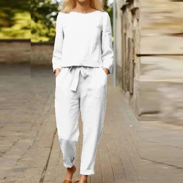 Juliette | Ensemble Deux-Pièces Lin Femme Beige
