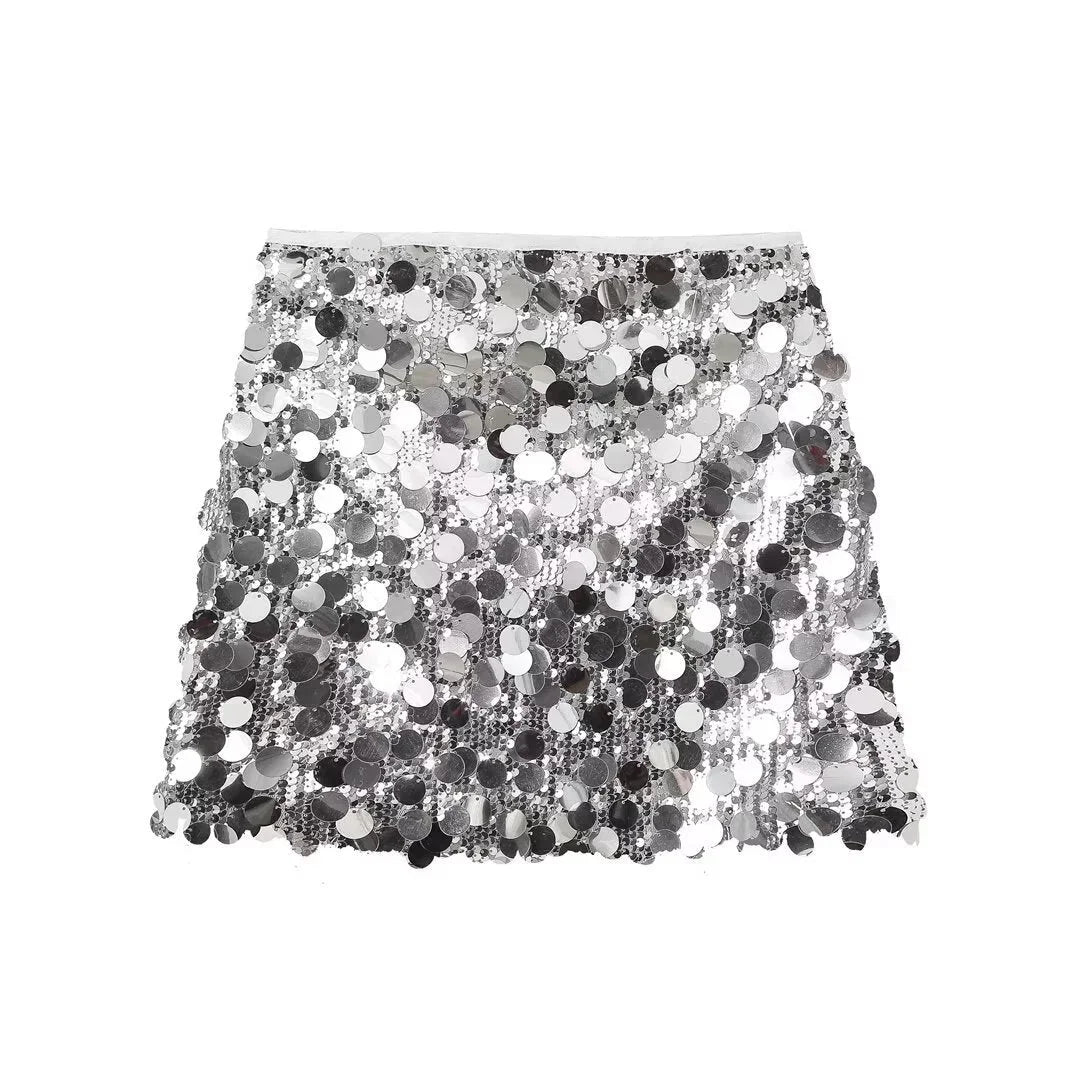 Juliette | Mini Jupe Femme Sequins Noire