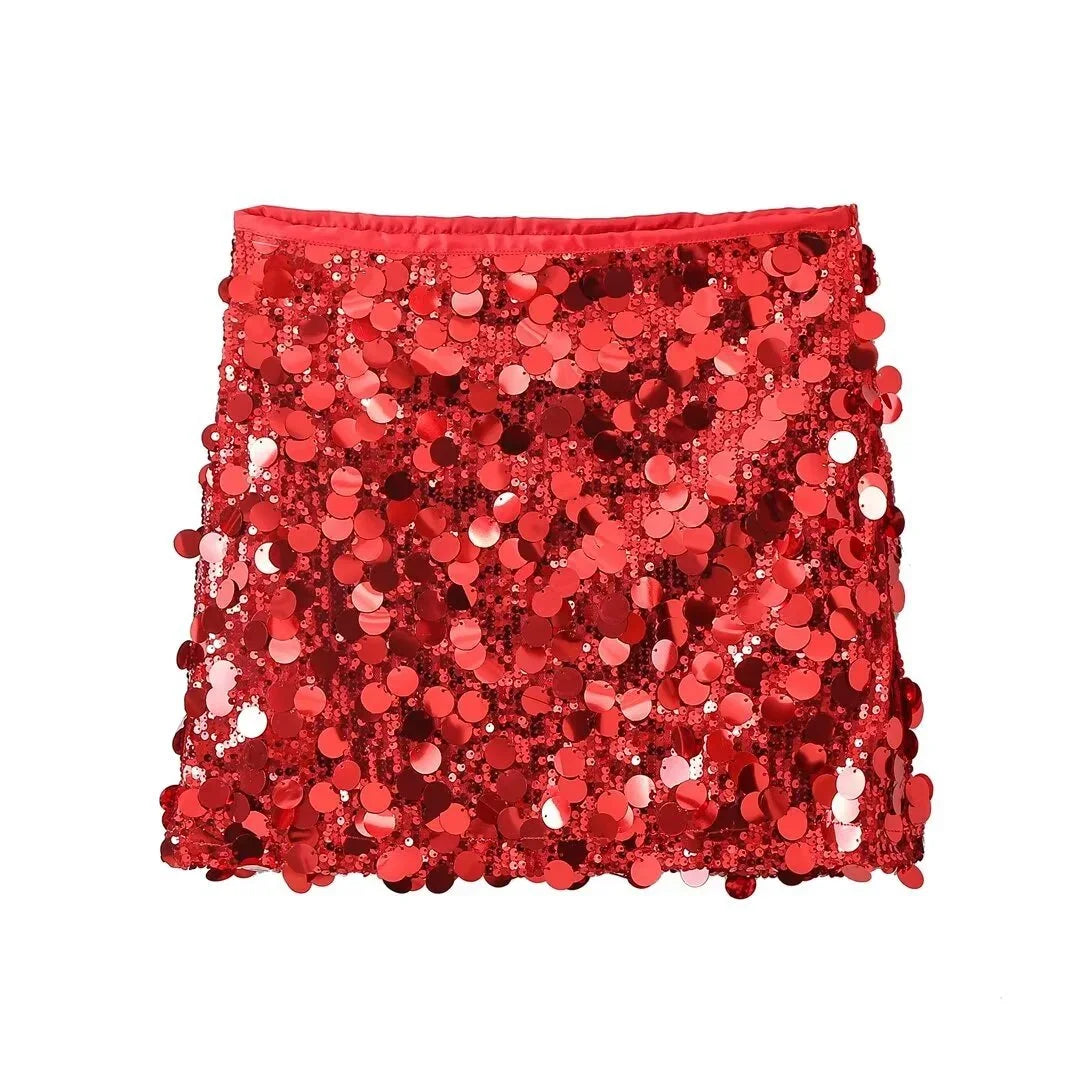 Juliette | Mini Jupe Femme Sequins Noire