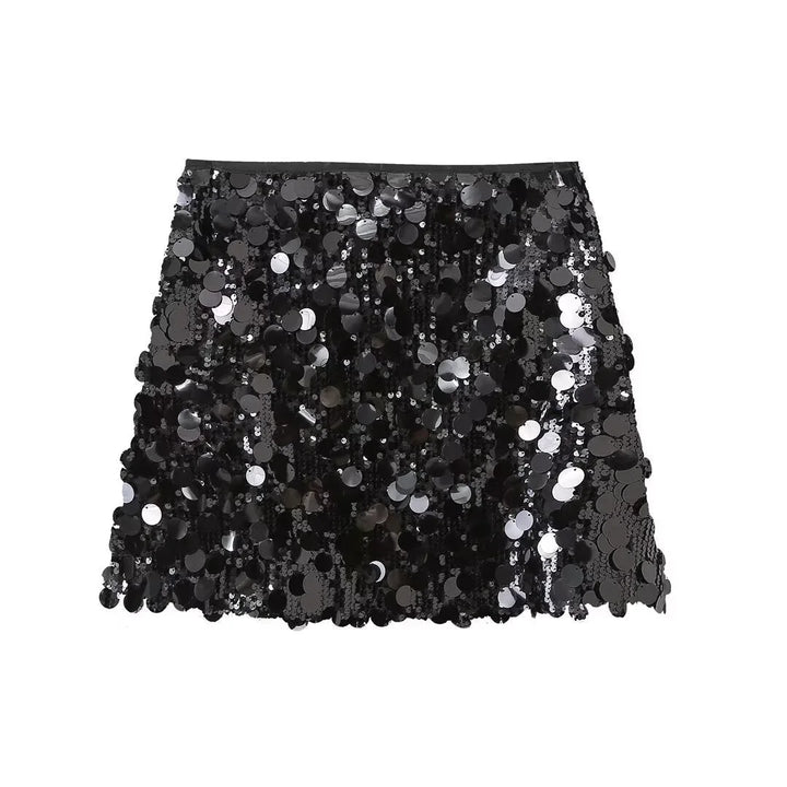 Juliette | Mini Jupe Femme Sequins Noire