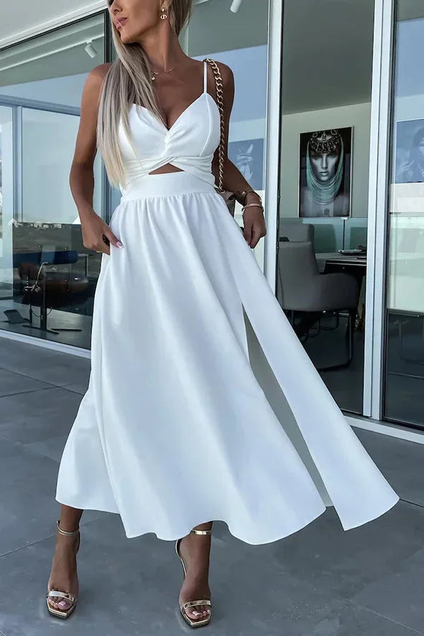 Juliette | Robe Femme Midi Soirée Fente Découpes