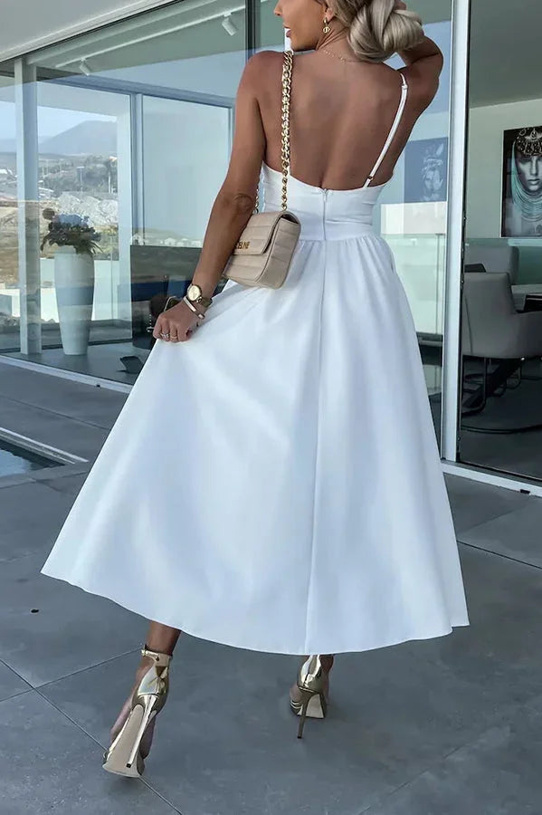 Juliette | Robe Femme Midi Soirée Fente Découpes