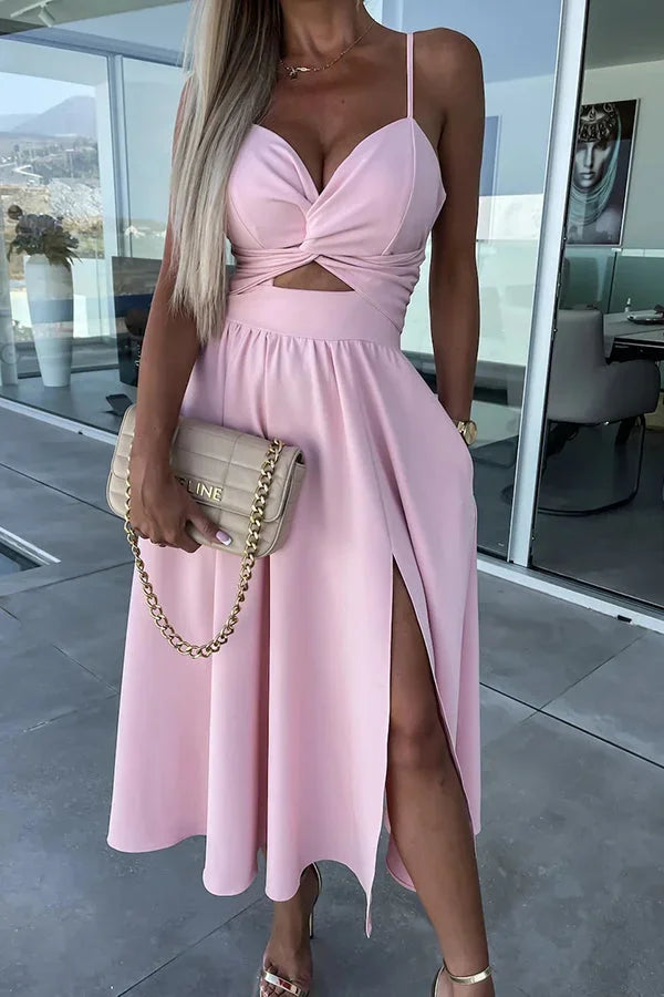 Juliette | Robe Femme Midi Soirée Fente Découpes