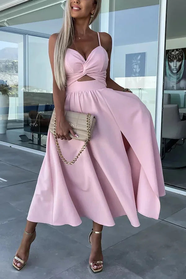 Juliette | Robe Femme Midi Soirée Fente Découpes