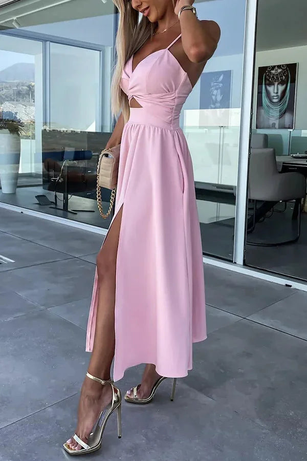 Juliette | Robe Femme Midi Soirée Fente Découpes