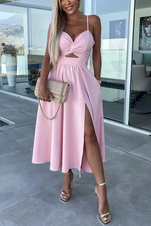 Juliette | Robe Femme Midi Soirée Fente Découpes