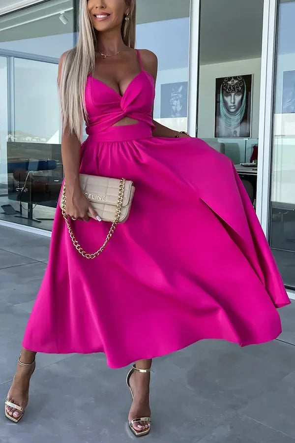 Juliette | Robe Femme Midi Soirée Fente Découpes