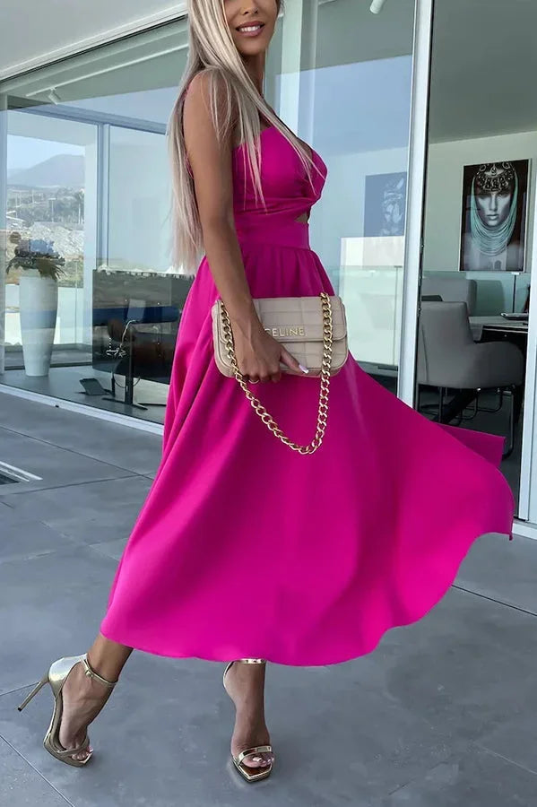 Juliette | Robe Femme Midi Soirée Fente Découpes