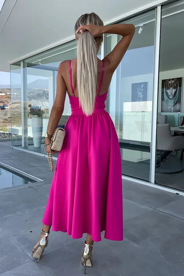 Juliette | Robe Femme Midi Soirée Fente Découpes