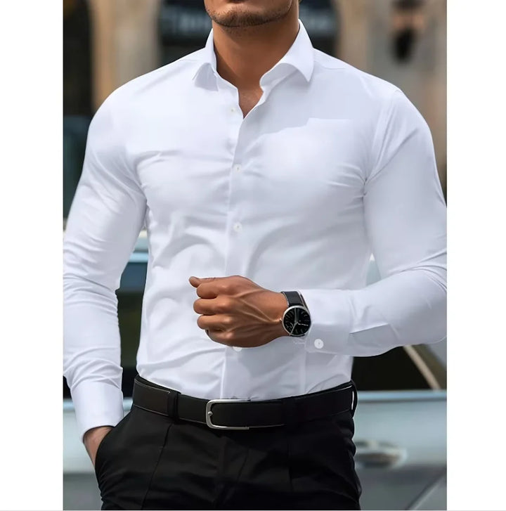 Kevin | Chemise Homme Blanche Manches Longues