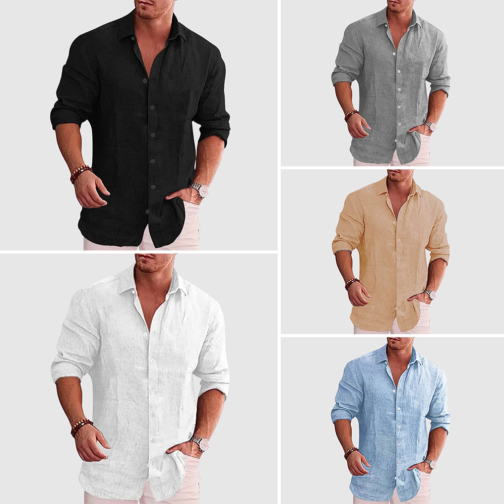 Kevin | Chemise Homme Lin Manches Longues