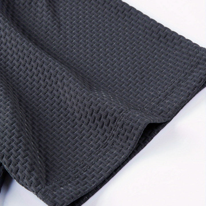 Kevin | Polo Gaufré Homme Gris Manches Courtes