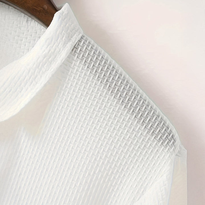 Kevin | Polo Gaufré Homme Gris Manches Courtes