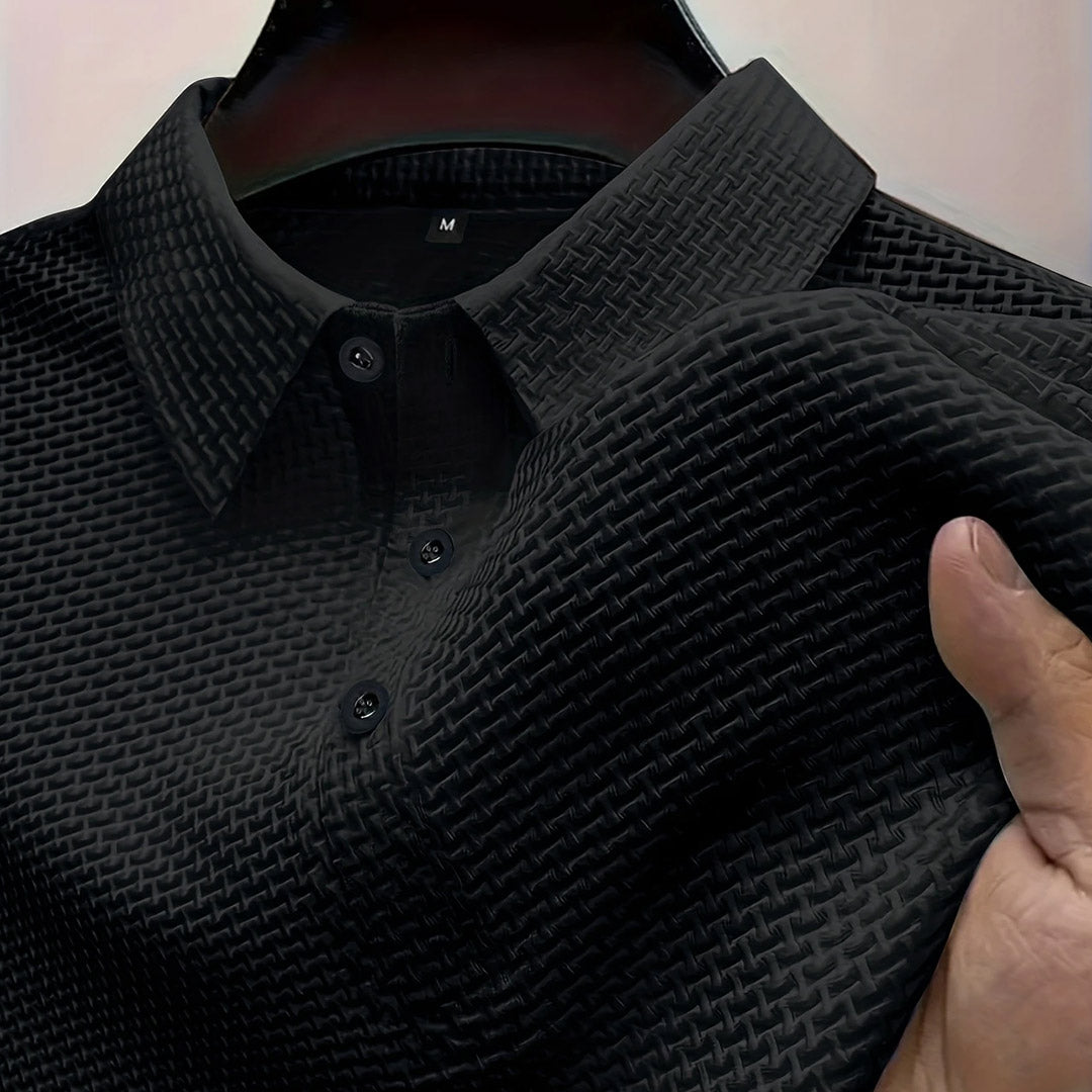 Kevin | Polo Gaufré Homme Gris Manches Courtes