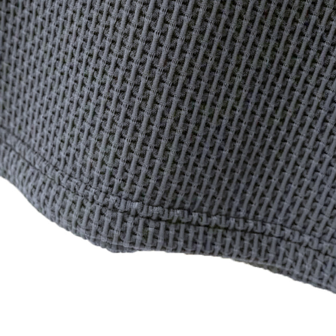 Kevin | Polo Gaufré Homme Gris Manches Courtes
