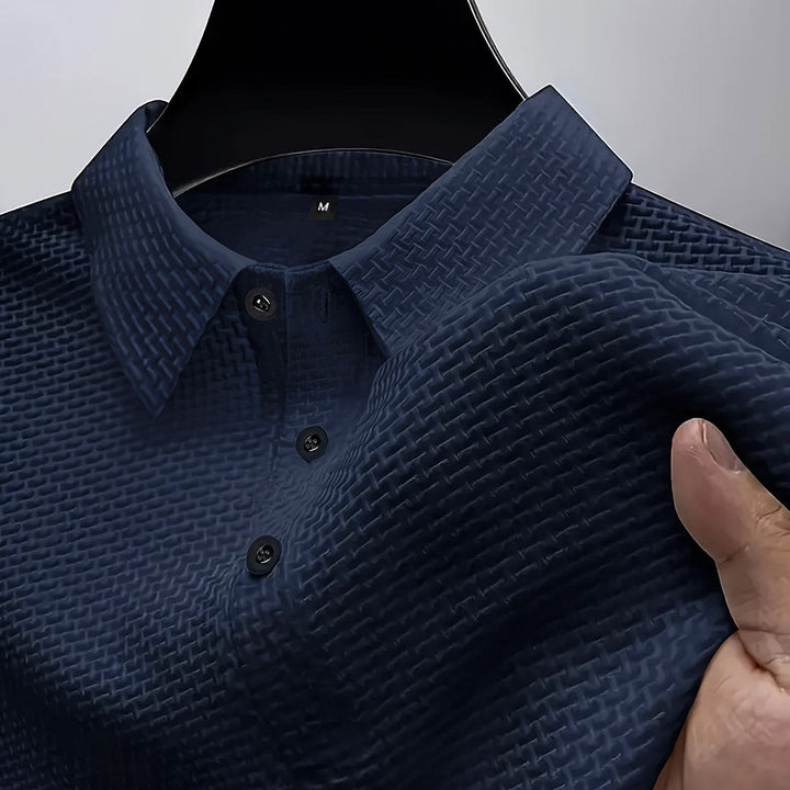 Kevin | Polo Gaufré Homme Gris Manches Courtes