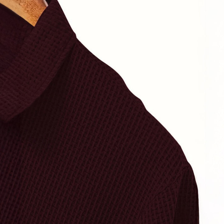 Kevin | Polo Gaufré Homme Gris Manches Courtes