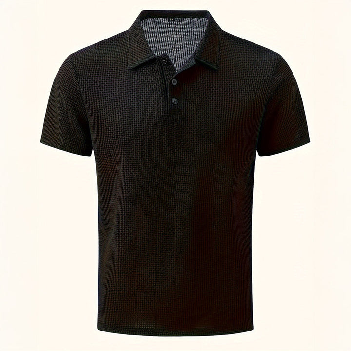 Kevin | Polo Gaufré Homme Gris Manches Courtes