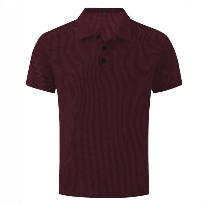 Kevin | Polo Gaufré Homme Gris Manches Courtes