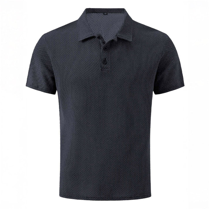 Kevin | Polo Gaufré Homme Gris Manches Courtes