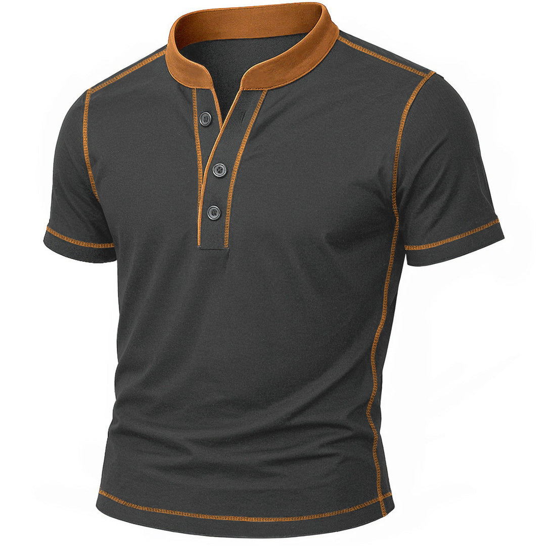 Kevin | T-shirt Homme Col Montant Bicolore