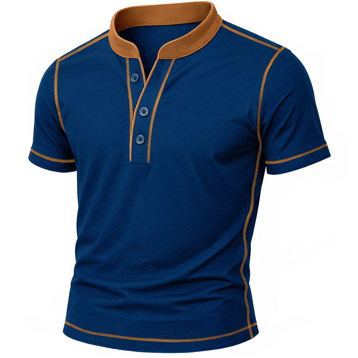 Kevin | T-shirt Homme Col Montant Bicolore