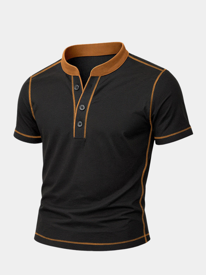 Kevin | T-shirt Homme Col Montant Bicolore