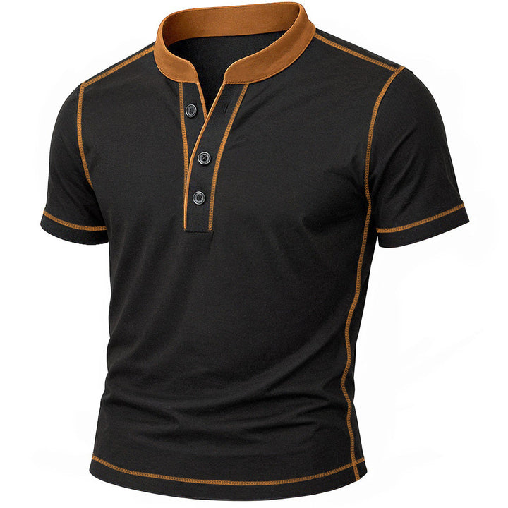 Kevin | T-shirt Homme Col Montant Bicolore