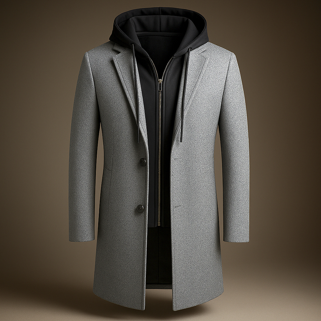Maxime | Manteau en Laine à Capuche Boutonné