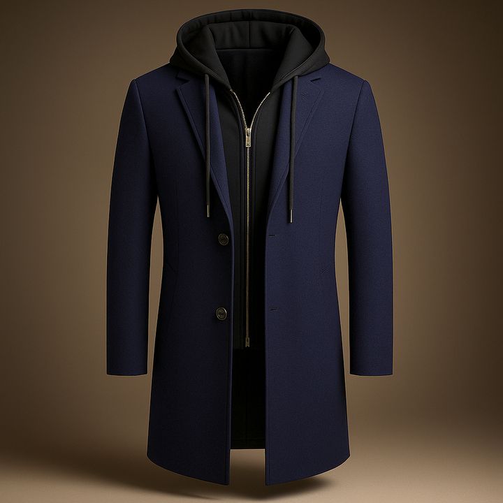 Maxime | Manteau en Laine à Capuche Boutonné