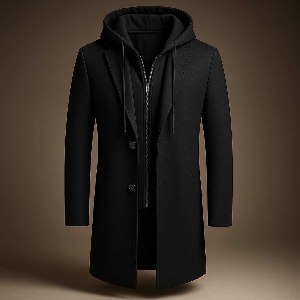 Maxime | Manteau en Laine à Capuche Boutonné