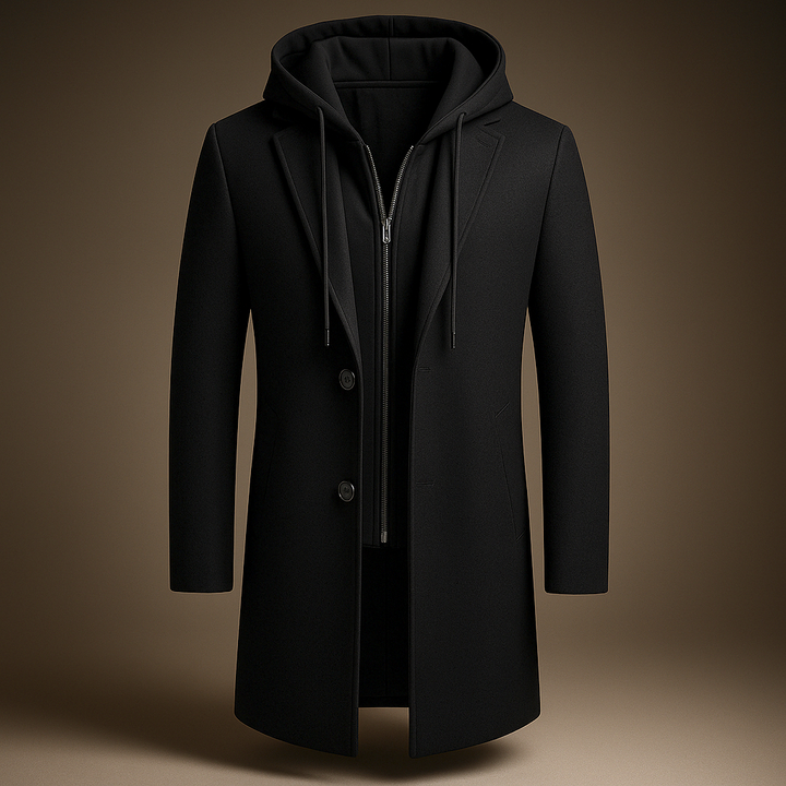 Maxime | Manteau en Laine à Capuche Boutonné