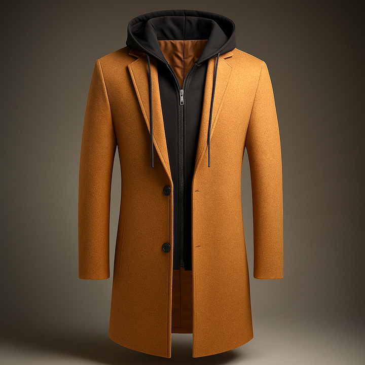 Maxime | Manteau en Laine à Capuche Boutonné