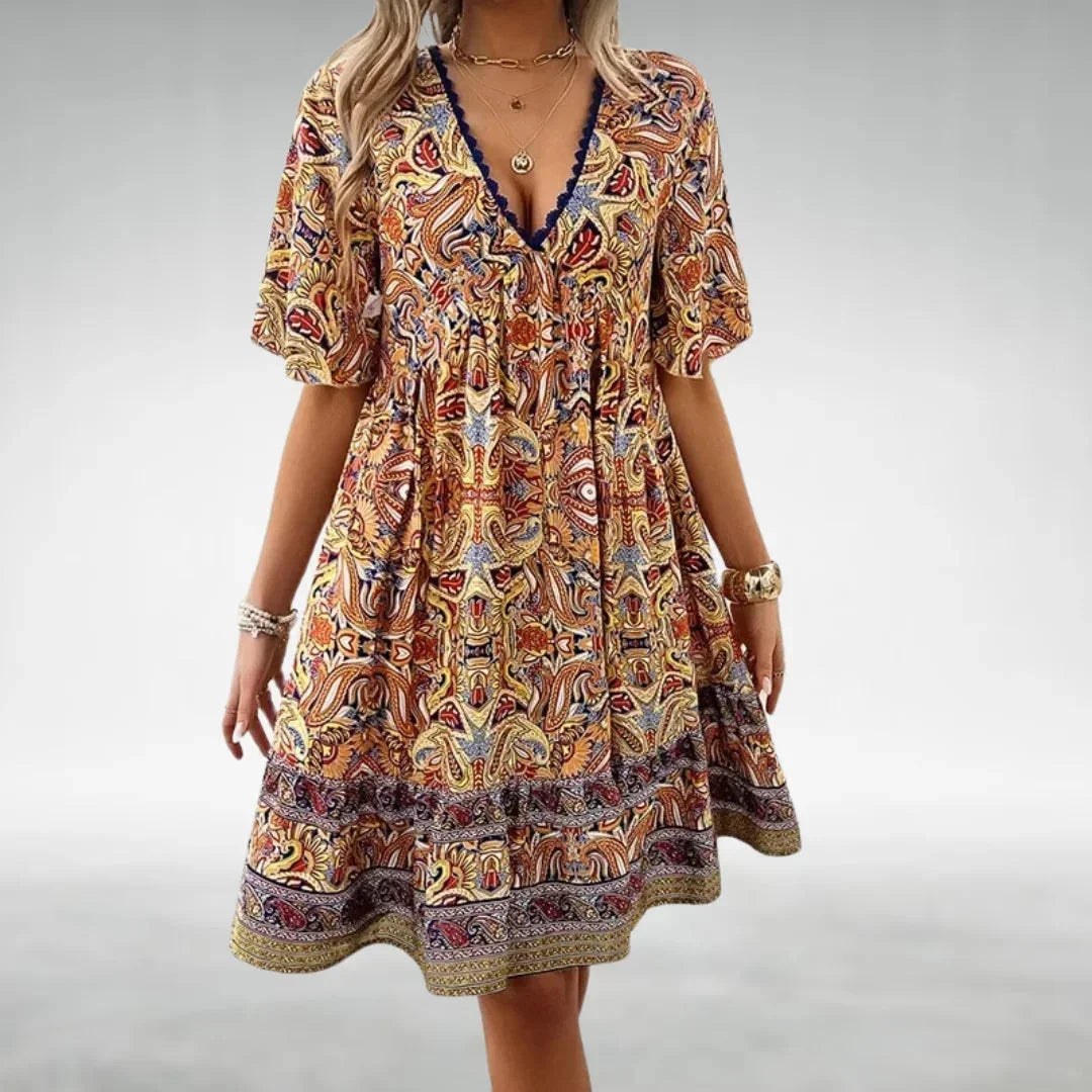 Laura | Robe Femme Imprimée Paisley Bohème