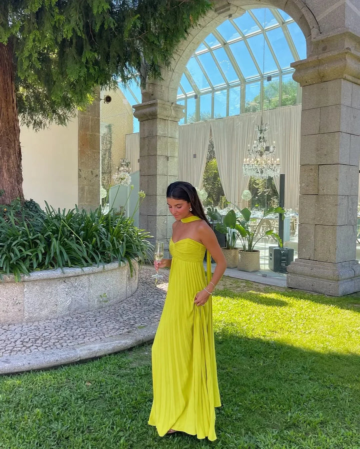 Laura | Robe de Soirée Longue Plissée Femme