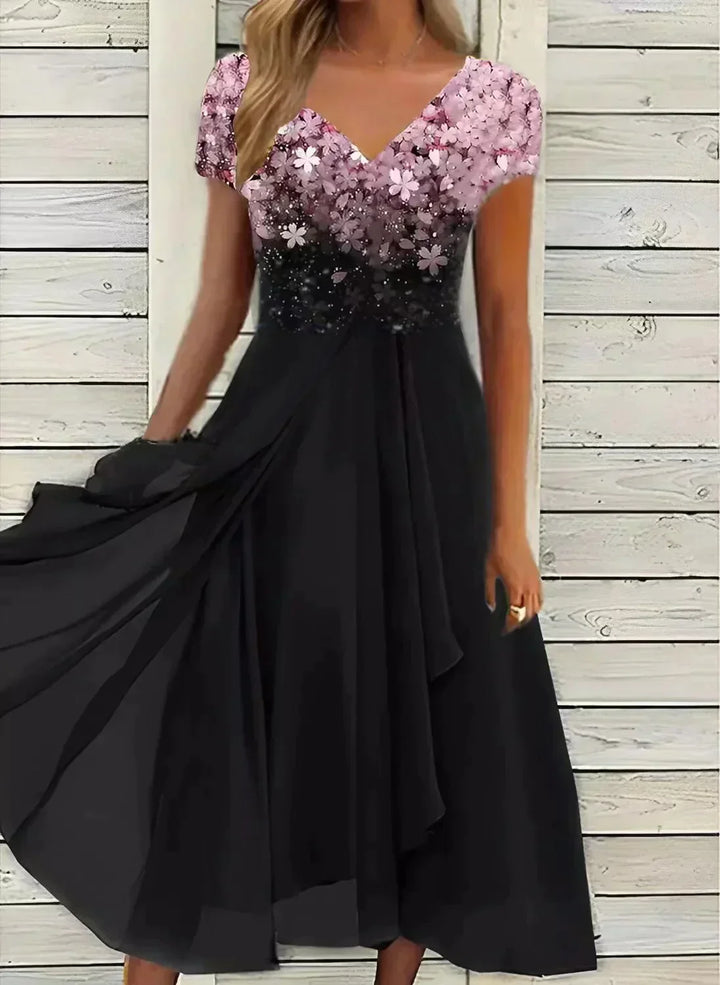 Laura | Robe de Soirée Midi Paillettes Noire
