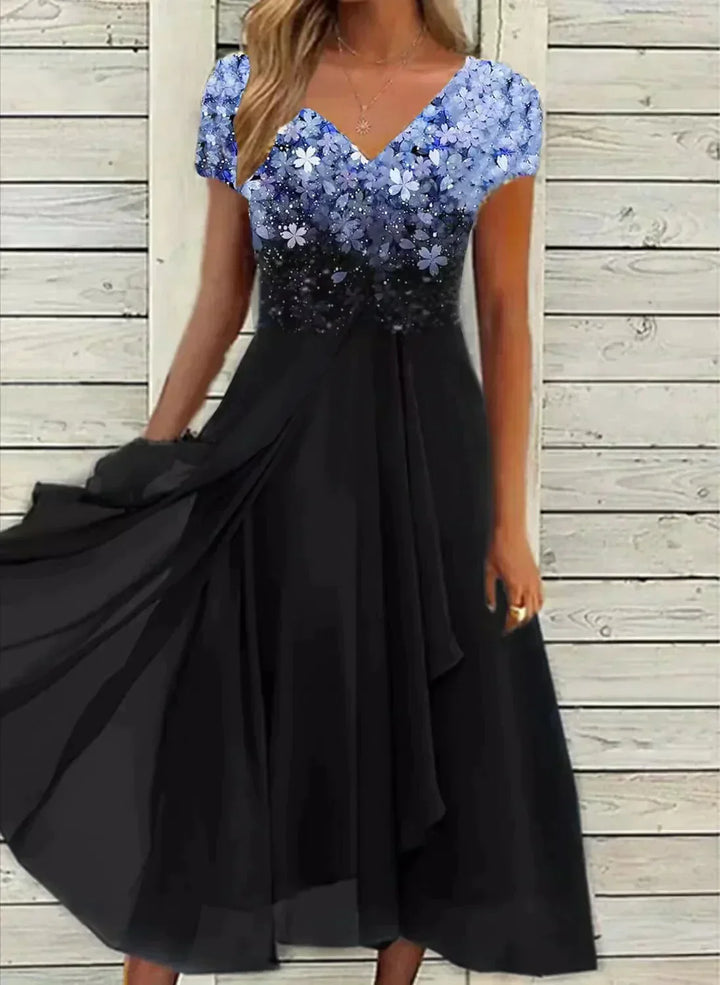 Laura | Robe de Soirée Midi Paillettes Noire