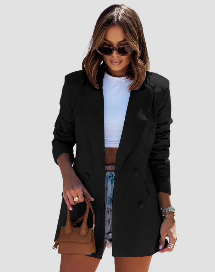 Laure | Blazer Croisé Ample Femme Bleu Clair